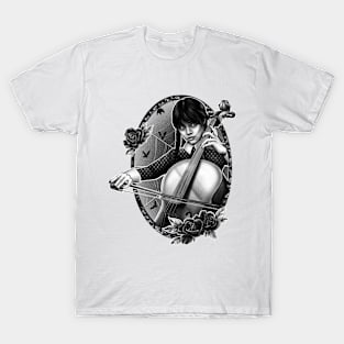 Wednesday Adams playing cello T-Shirt